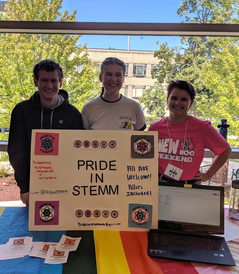 Students from the organization Pride in STEMM at ʿ